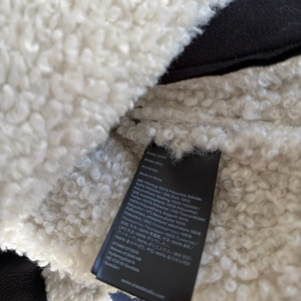 Stand Studio Women's Black & Off-white Kristy Faux-shearling Jacket size medium
